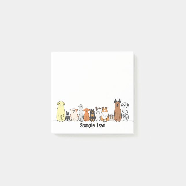 Bloco De Notas cartoon dogs postit (Frente)