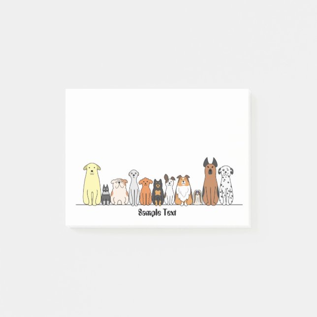 Bloco De Notas cartoon dogs postit (Frente)