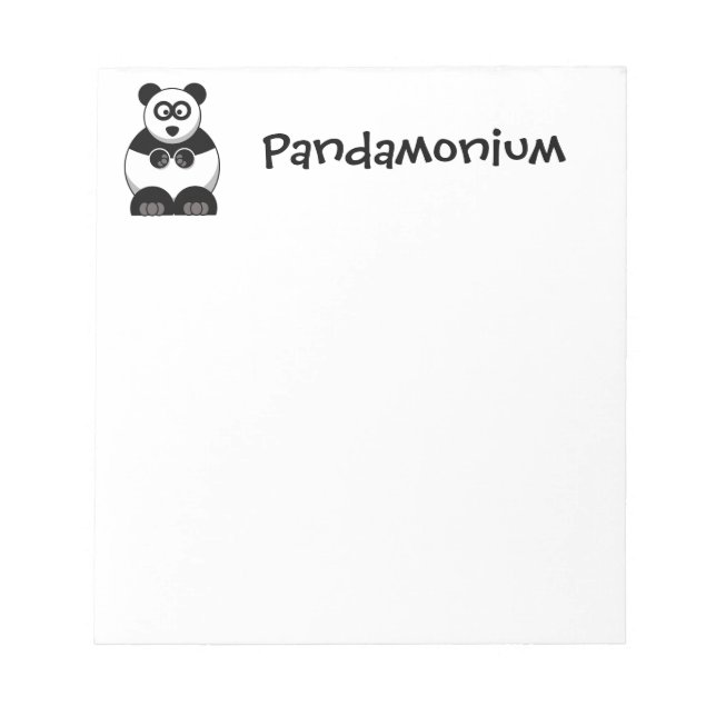 Bloco De Notas Cartoon Engraçado Pandamónio Panda, Um Belo Estres (Frente)