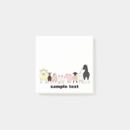 Bloco De Notas cartoon farm animal group post it