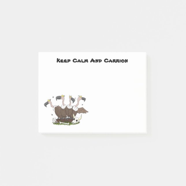 Bloco De Notas Cartoon humorístico para abutres engraçados (Frente)