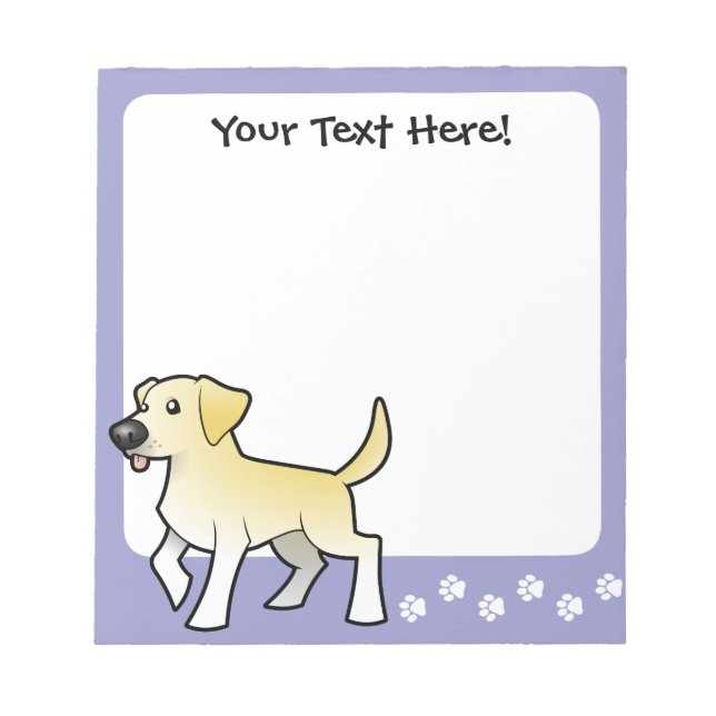 Bloco De Notas Cartoon Labrador Retriever (Frente)