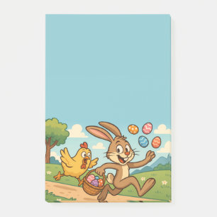 Bloco De Notas Cartoon páscoa Engraçado   Bunny Rouba Ovos de Hen