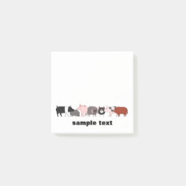 Bloco De Notas cartoon pig group post it