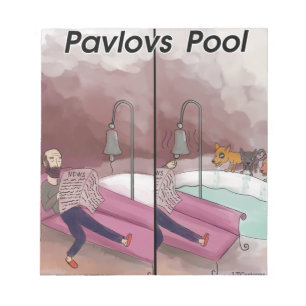 Bloco De Notas Cartoon Piscina Engraçado de Pavlov