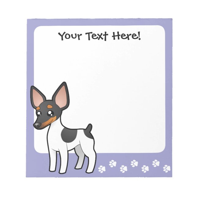Bloco De Notas Cartoon Rat Terrier / Toy Fox Terrier (Frente)