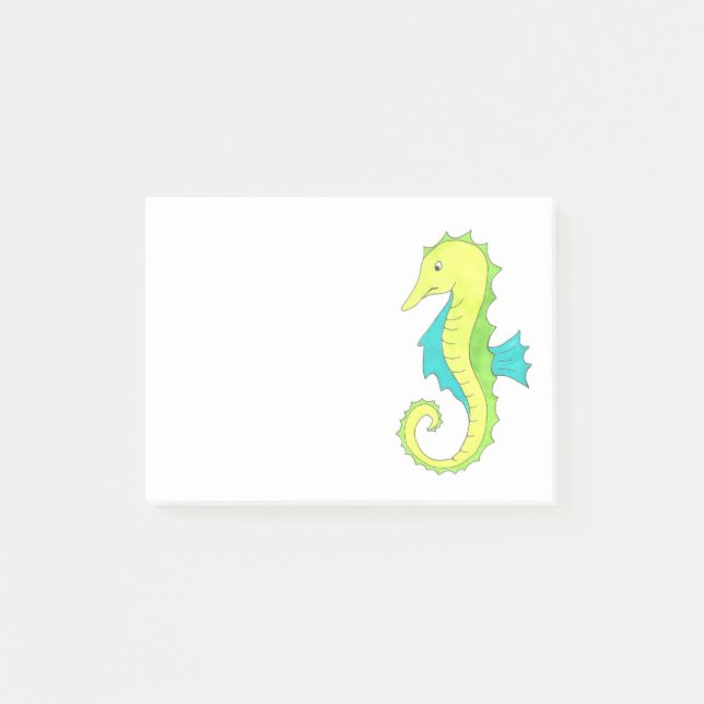 Bloco De Notas Cartoon Sea Horse Beach Ocean Posta (Frente)
