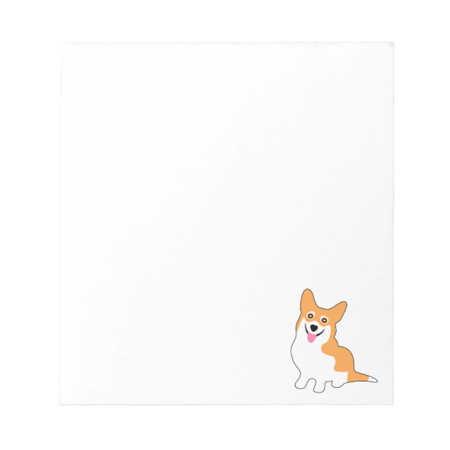 Bloco De Notas Cartoon Smiling Pembroke Welsh Corgi (Frente)