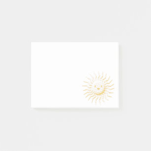 Bloco De Notas Cartoon Smiling Sun Face