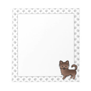 Bloco De Notas Cartum de chocolate Casaco Chihuahua Cão e patas