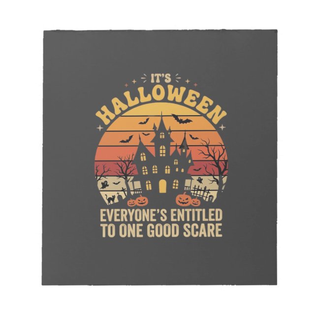 Bloco De Notas Casa Assombrada de Halloween Um Bom Design de Medo (Frente)