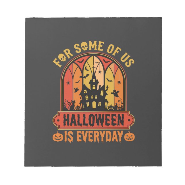 Bloco De Notas Casa Assombrada Retro de Halloween Diária (Frente)