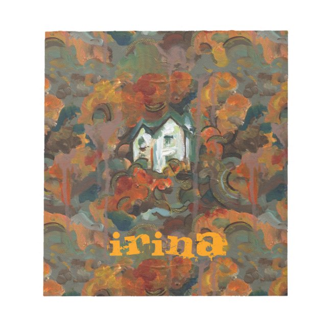 Bloco De Notas Casa Branca e Árvores do outono (Frente)