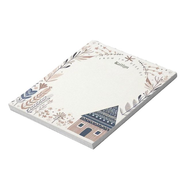 Bloco De Notas Casa de Hipertensão Marrom Personalizada Escandina (Invertido)