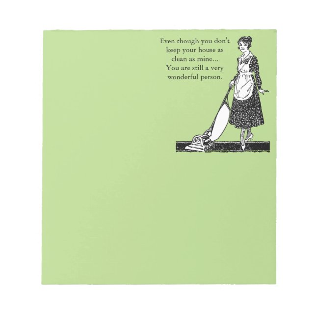 Bloco De Notas Casa Limpa Engraçada - Personalizar (Frente)