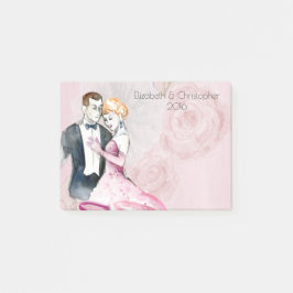 Bloco De Notas Casal casamento vintage Com Rosa Rosa Rosa Persona