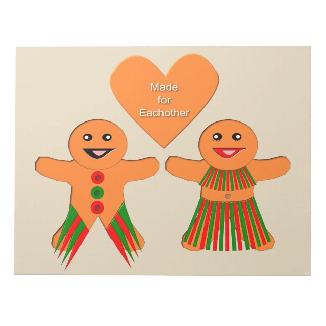 Bloco De Notas Casal de pão de Natal bonito (Frente)