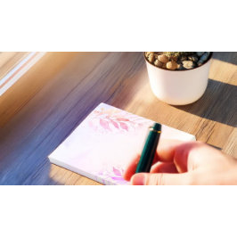 Bloco De Notas Casamento de Folhas Flores de Aquarela Rosa Magent