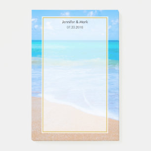 Bloco De Notas Casamento de Fotografias da Cena Tropical de Praia