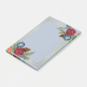 Bloco De Notas Casamento de Inverno Burgundy Azul Turquesa Modern