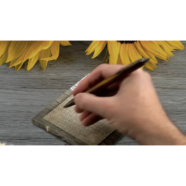 Bloco De Notas Casamento de madeira de girassol em ferradura casa