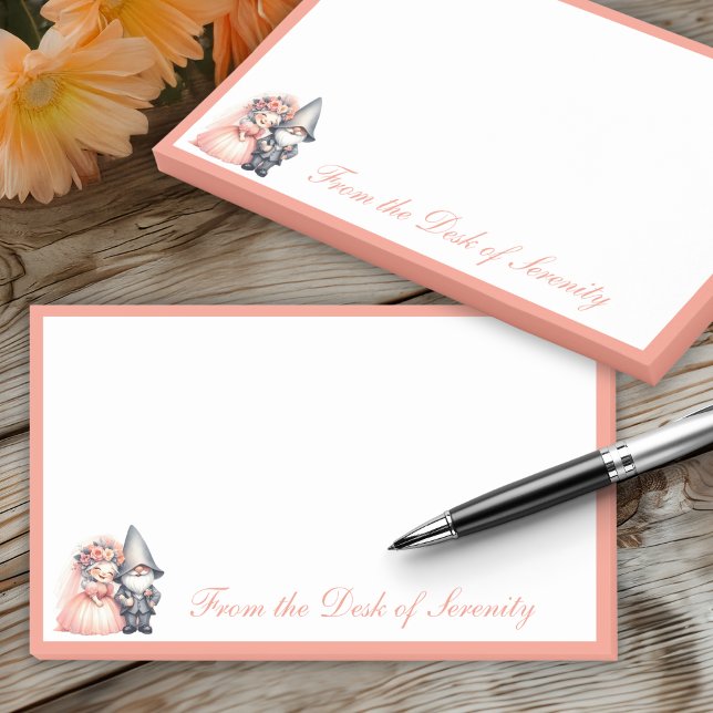 Bloco De Notas Casamento de Noite de Fairytale Gnomo do Jardim Gn (Criador carregado)