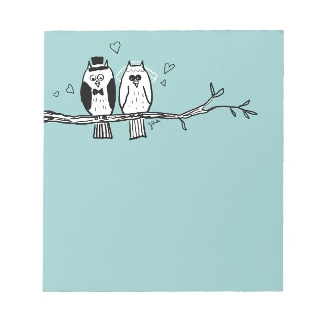 Bloco De Notas Casamento de Noivas e Corujas (Frente)