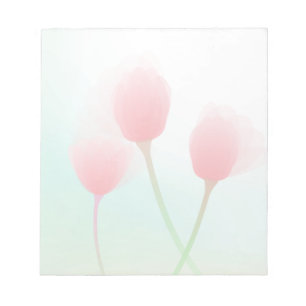 Bloco De Notas Casamento de Tulipas de Pastel Cor-de-Rosa Suave