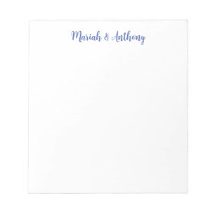 Bloco De Notas Casamento Elegante Criativo Clássico Azul Branco