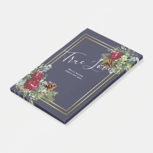 Bloco De Notas Casamento no inverno Burgundy Rosas Eucalyptus