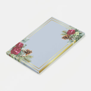 Bloco De Notas Casamento no inverno Burgundy Rosas Eucalyptus