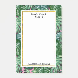 Bloco De Notas Casamento Personalizado De Folhagem De Folhas Trop