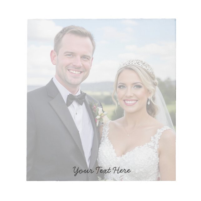 Bloco De Notas Casamento Personalizado de Fotografia e Texto de S (Frente)