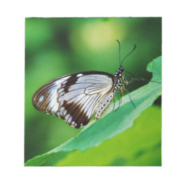 Bloco De Notas Castanho escuro e borboleta Cinza