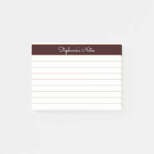 Bloco De Notas Castanho Mínimo de Chocolate Vinculado Personaliza