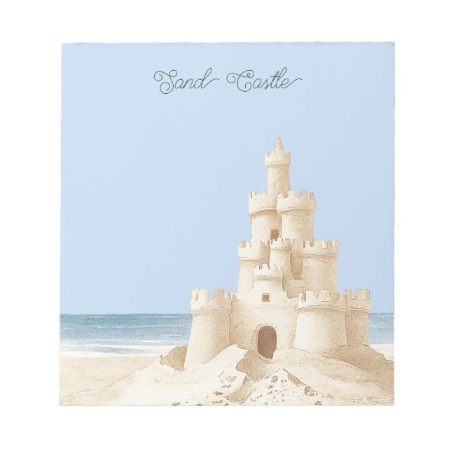 Bloco De Notas Castelo de Areia de Creme da Praia do Céu Azul (Frente)