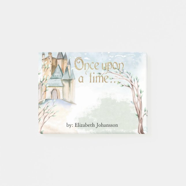 Bloco De Notas Castelo de Leite de Aquarela na Floresta (Frente)