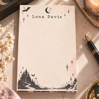 Bloco De Notas Castelo Gótico Celestial Lua e Estrelas