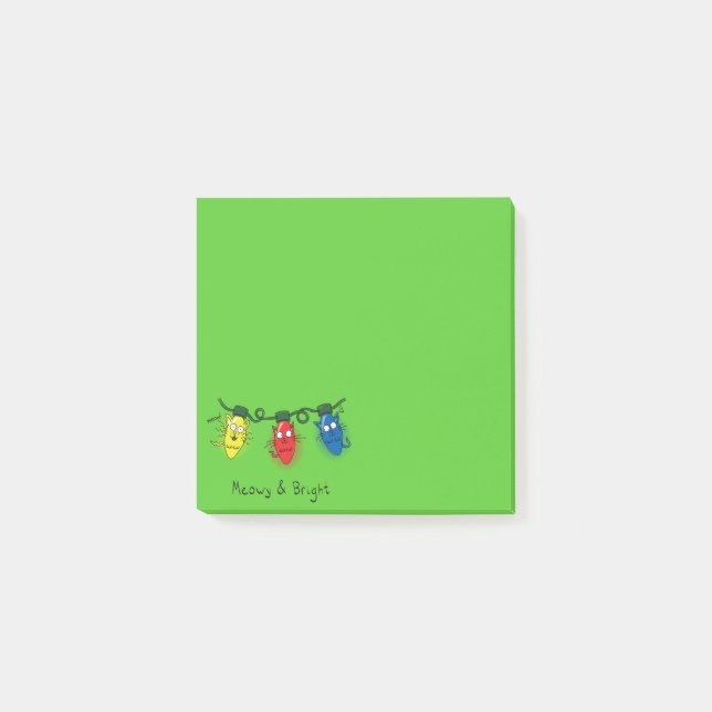 Bloco De Notas Cat Christmas Luz Engraçada (Frente)