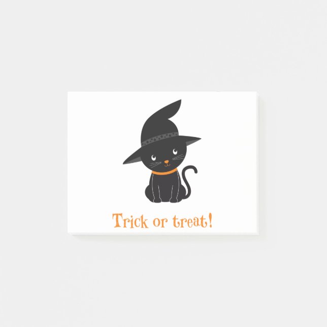 Bloco De Notas Cat Halloween Black Animal Fantasy October Autumn. (Frente)