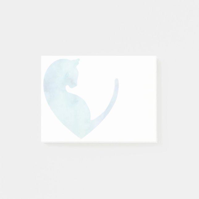 Bloco De Notas Cat in Heart - Blue Posta-it Notes (Frente)