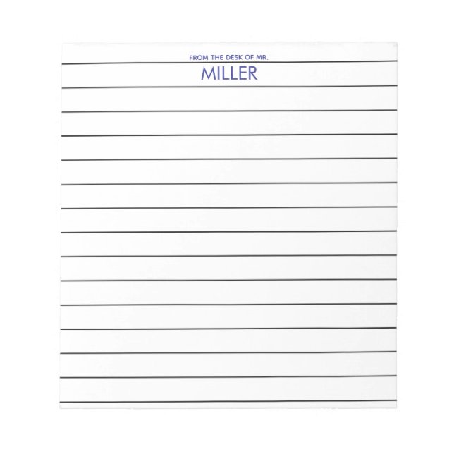 Bloco De Notas Catchy Teacher Lined Paper From The Desk Of  (Frente)