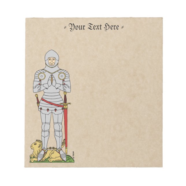 Bloco De Notas Cavaleiro Medieval Inglês Por Volta de 1430 (Frente)