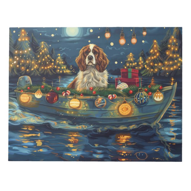 Bloco De Notas Cavalier King Charles Christmas Voyage (Frente)
