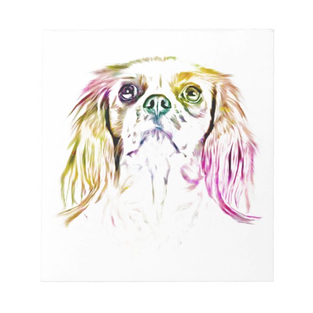 Bloco De Notas Cavalier King Charles Spaniel Dog Art Pintura (Frente)