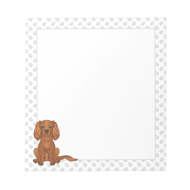 Bloco De Notas Cavalier King Charles Spaniel & Patas Rubi (Frente)