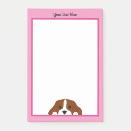Bloco De Notas Cavalier King Charles Spaniel Puppy Dog Rosa