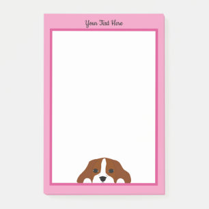 Bloco De Notas Cavalier King Charles Spaniel Puppy Dog Rosa