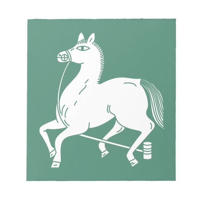 Bloco De Notas Cavalo campeão amarrado (Frente)