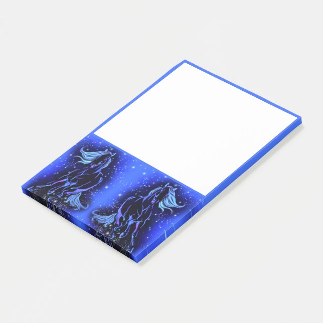 Bloco De Notas Cavalo Correndo A Azul-Luar (Inclinado)